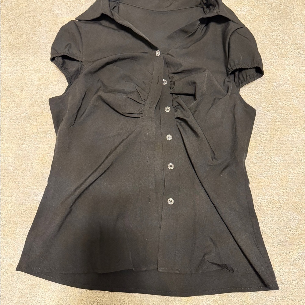 Black Women's Button-Up Top